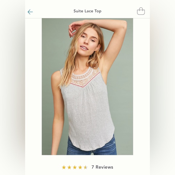 Anthropologie Pure+Good “Suite” lace top - Picture 2 of 5